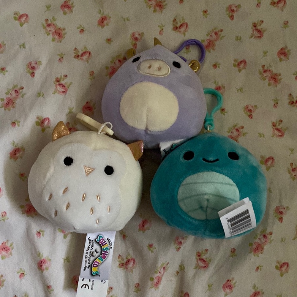 bundle of 3 squishmallow keychains